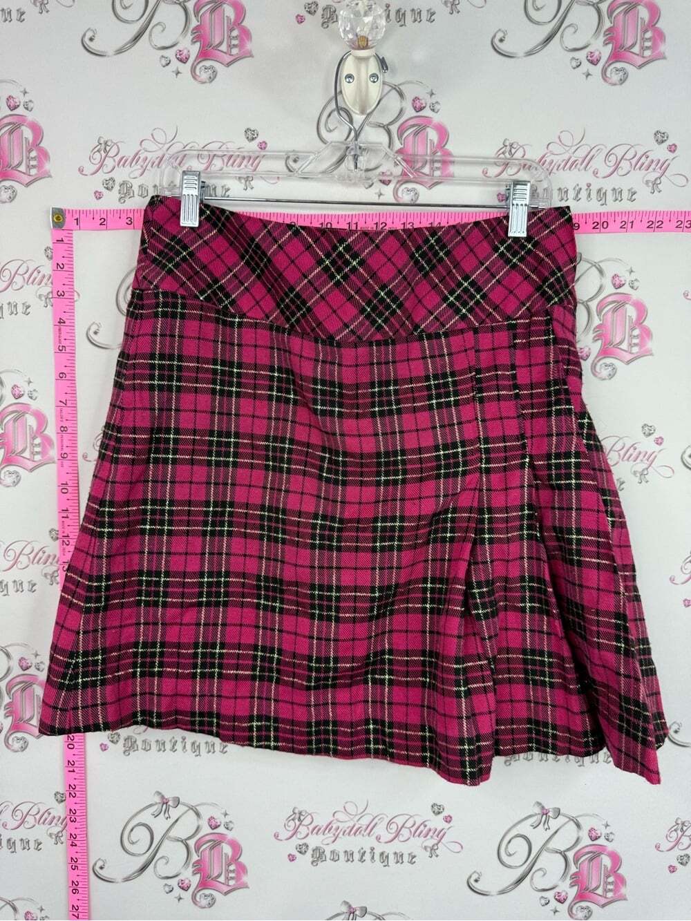 Abacus skort skirt Fuchsia Plaid Mini Skirt with Flared Hem